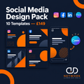 Custom social media templates for Instagram, Facebook and LinkedIn