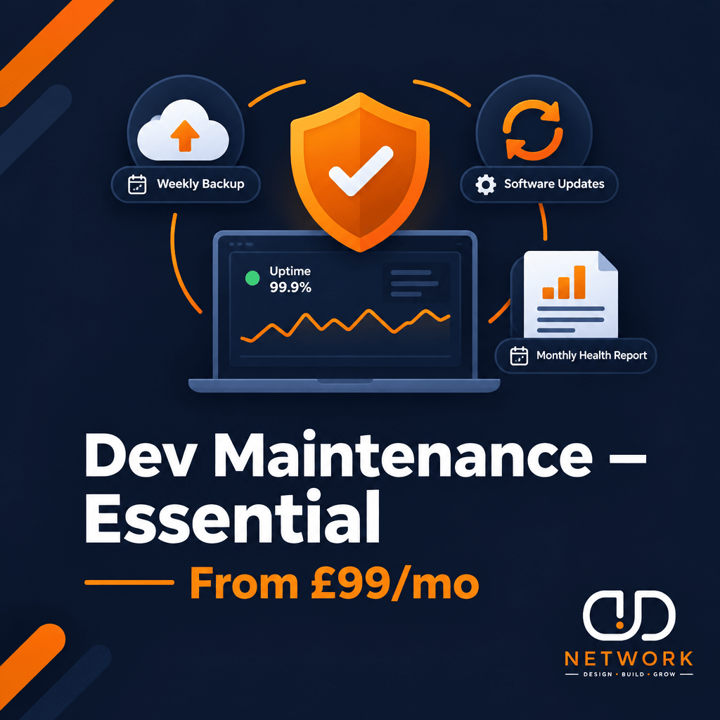 Essential website maintenance plan by DD Network